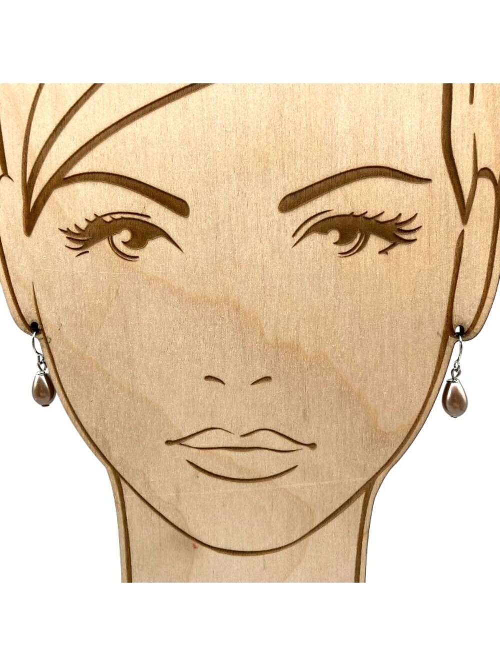 Vintage Taupe Teardrop Dangle Earrings with Chic and Simple Faux Pearl Drop